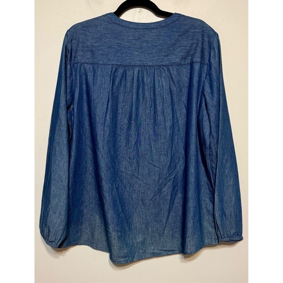 Chico's Western Chic Boho Cowgirl Denim Blouse Womens Size 2(Large) Artisanal‎ - Picture 5 of 6